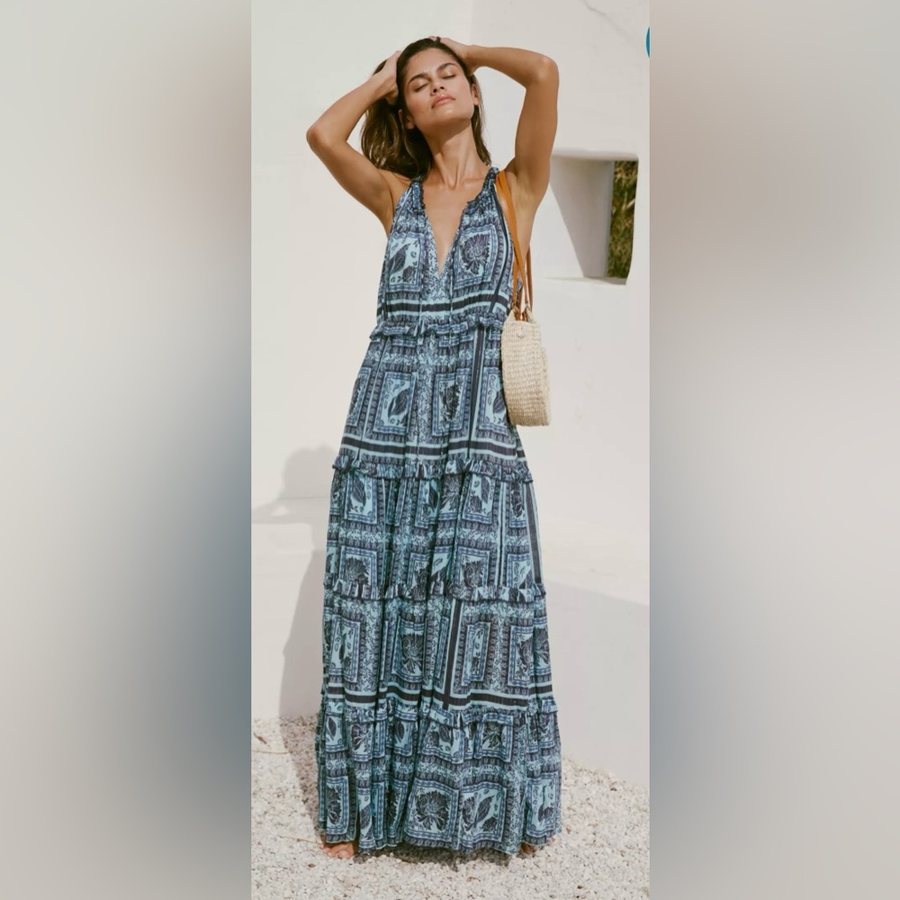 PQ Halter Tiered Maxi Dress M/L never worn